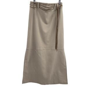 Fashion Bug Womens Vintage 90s Y2K Boho Festival Baddie Stretch Slit Maxi Skirt